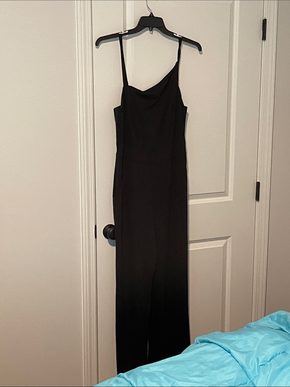 Elegant Black Jump Suit with Cowl Neck